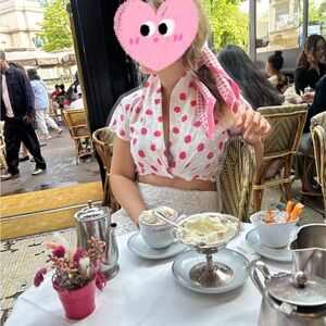 Polka Dot Wrap Blouse Emily in Paris style